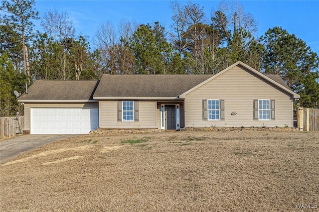 ranch-style house featuring a garage