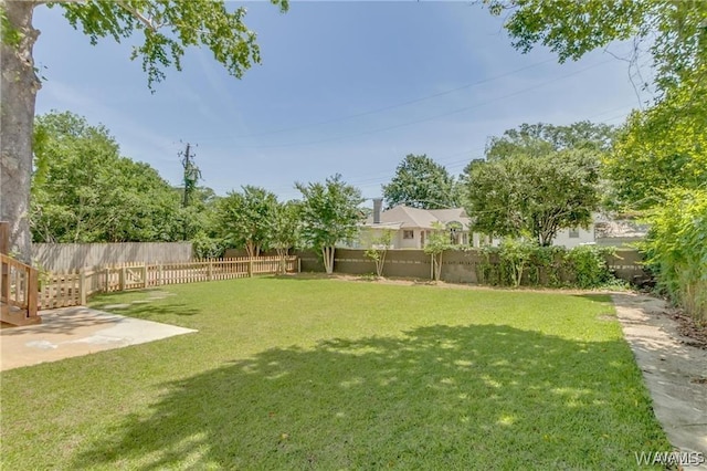 view of yard with a patio area