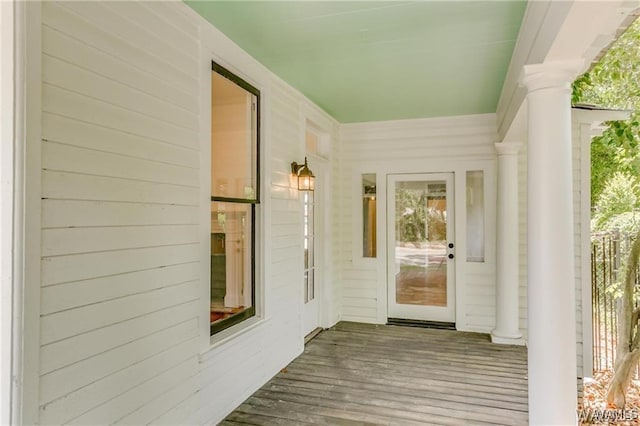 property entrance with a porch