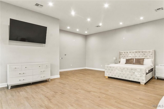 unfurnished bedroom with light hardwood / wood-style flooring