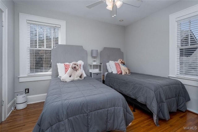 11 Audubon Pl, Tuscaloosa, AL 35401 - bedroom featuring ceiling fan, baseboards, and wood finished floors
