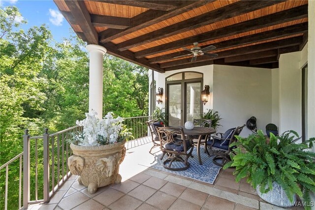 6821 Jade Pt, Tuscaloosa, AL 35406 - view of patio / terrace featuring a ceiling fan and outdoor dining space