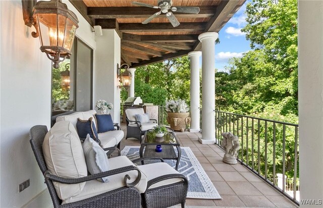 6821 Jade Pt, Tuscaloosa, AL 35406 - view of patio / terrace featuring ceiling fan and outdoor lounge area