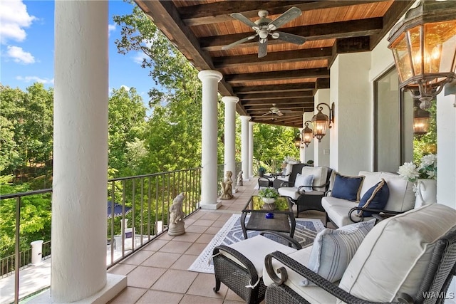 6821 Jade Pt, Tuscaloosa, AL 35406 - view of patio / terrace featuring ceiling fan and outdoor lounge area