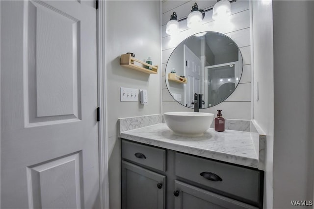 4402 Lakeshore Dr, Northport, AL 35473 - bathroom featuring vanity and a shower with door