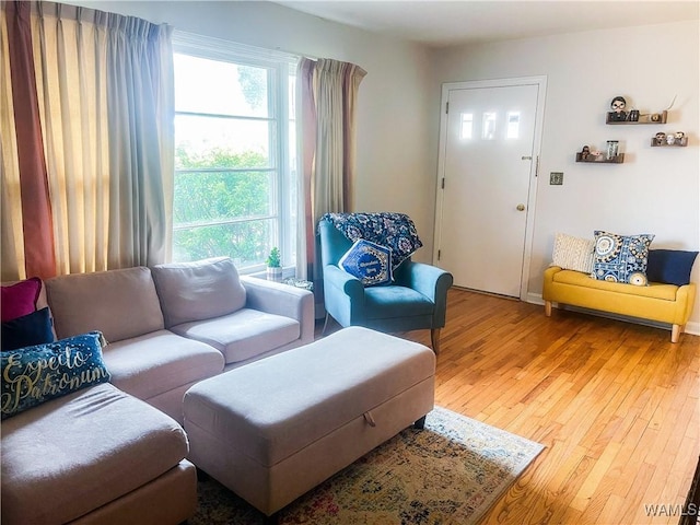 living room with light wood finished floors