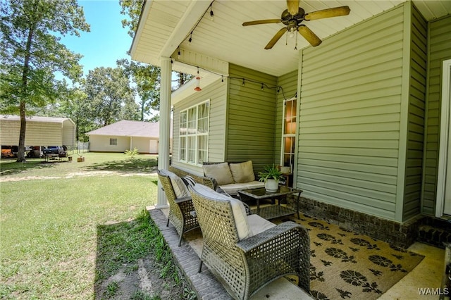 12464 Timberlane Rd, Ralph, AL 35480 - view of patio / terrace with ceiling fan and an outdoor living space
