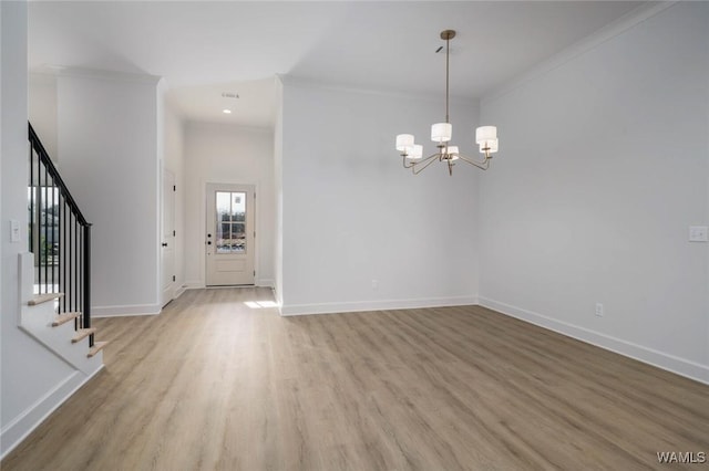 13713 Blackoak Dr, Northport, AL 35475 - interior space with crown molding, light wood finished floors, stairway, and baseboards