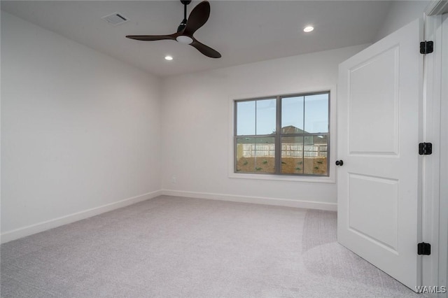 13713 Blackoak Dr, Northport, AL 35475 - spare room with carpet, visible vents, baseboards, and recessed lighting