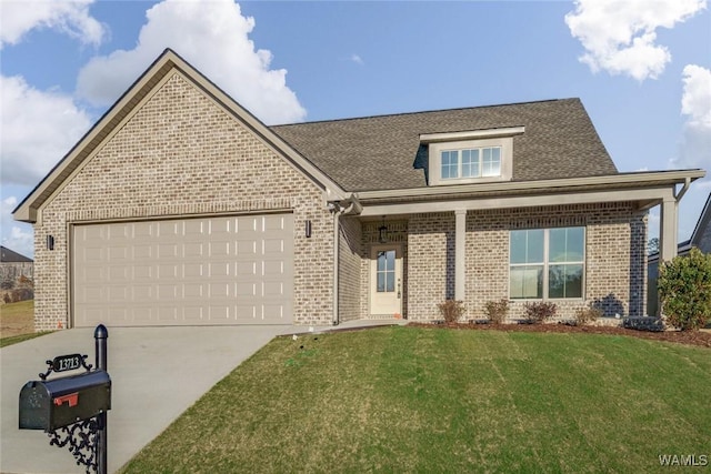 13713 Blackoak Dr, Northport, AL 35475 - view of front of property with brick siding, roof with shingles, an attached garage, driveway, and a front lawn