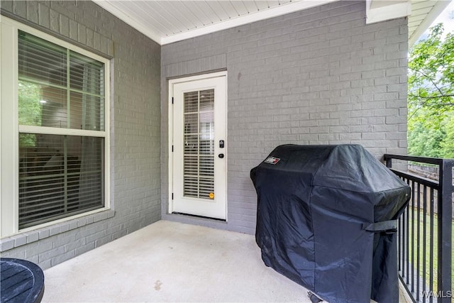 view of patio / terrace with a grill