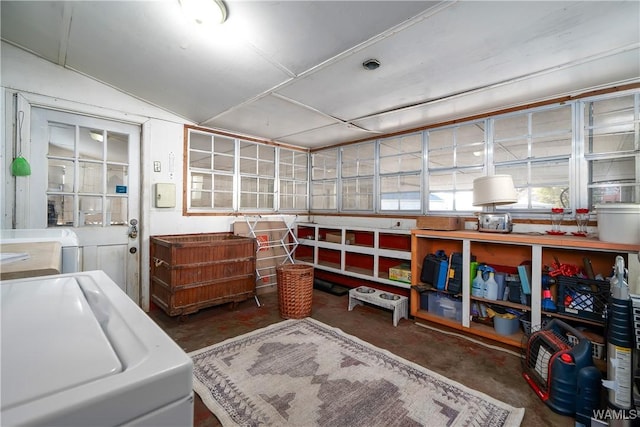 storage room with washing machine and dryer