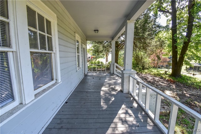 deck featuring covered porch