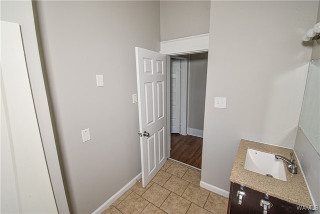 bathroom featuring vanity and tile patterned floors