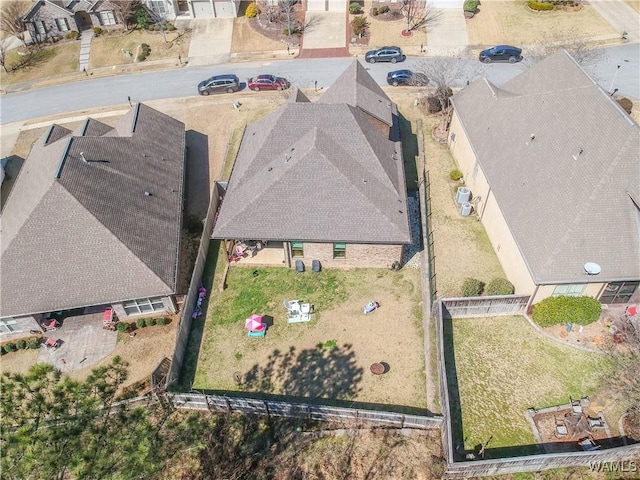 bird's eye view featuring a residential view