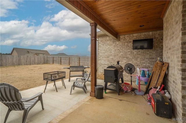 view of patio / terrace with a grill