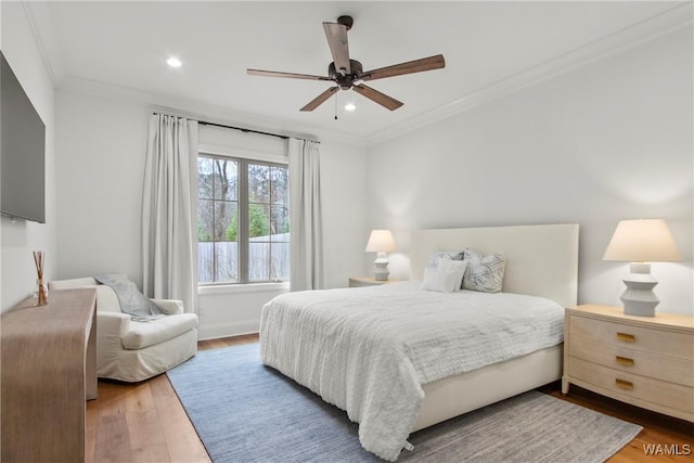 301 Trails End Ln, Tuscaloosa, AL 35406 - bedroom with recessed lighting, wood finished floors, and ornamental molding