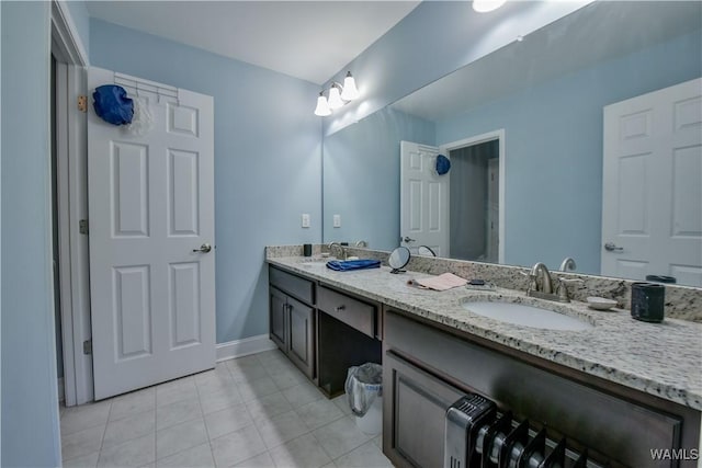 4401 Nicholas Ave, Northport, AL 35473 - full bath featuring double vanity, tile patterned floors, and baseboards