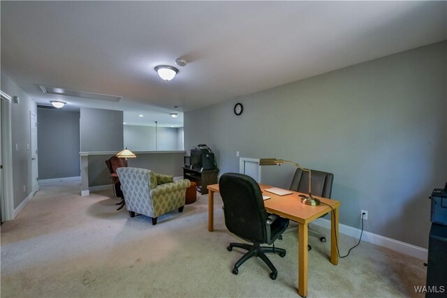 4401 Nicholas Ave, Northport, AL 35473 - home office with baseboards and light carpet