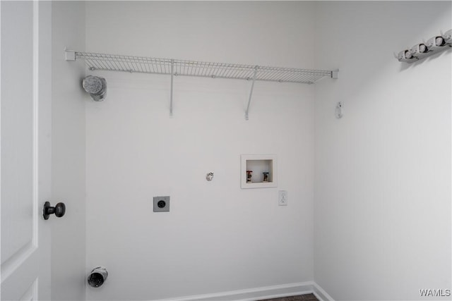 washroom featuring hookup for an electric dryer, hookup for a gas dryer, and washer hookup