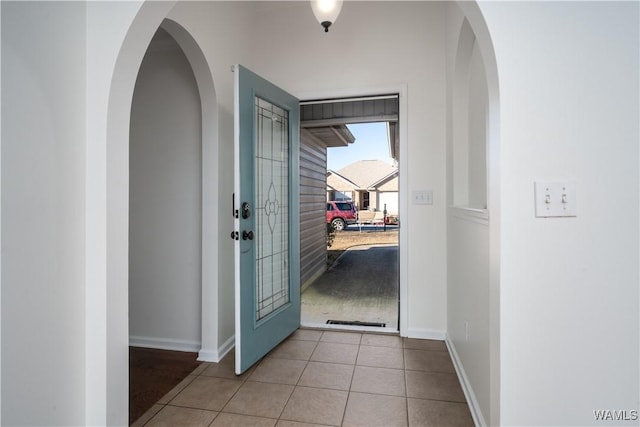 view of tiled entrance foyer