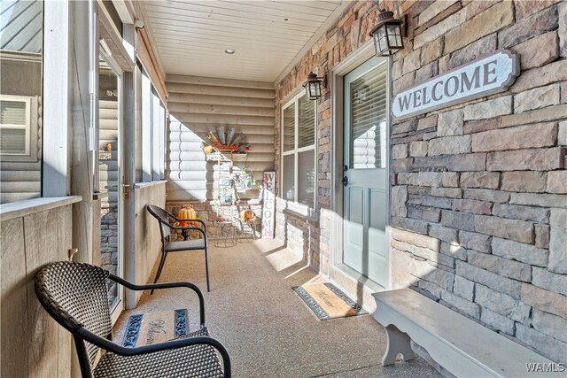 view of patio featuring covered porch