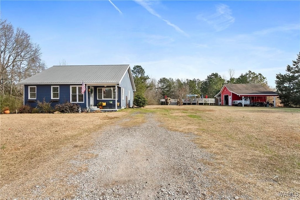 view of single story home