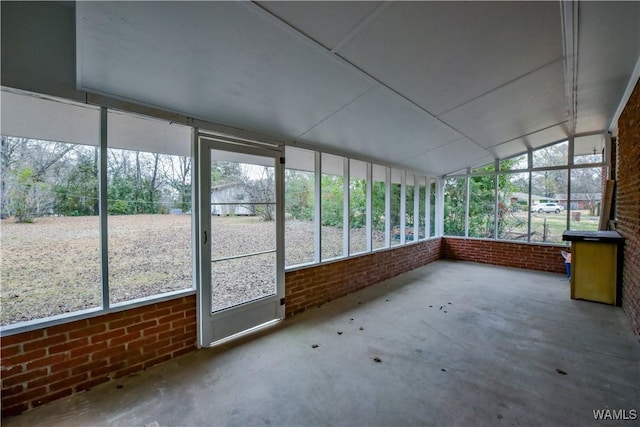 view of unfurnished sunroom