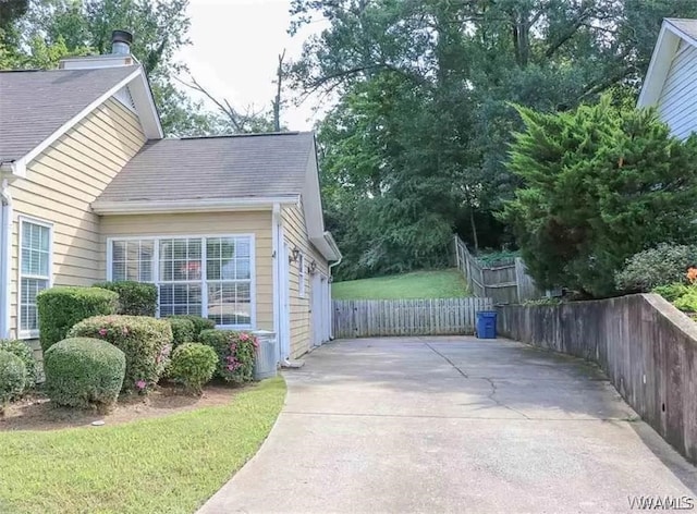 view of home's exterior with a garage