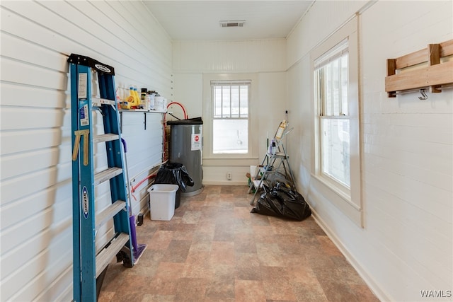 interior space featuring water heater