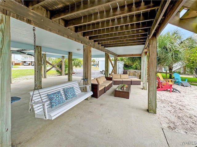 view of patio featuring outdoor lounge area