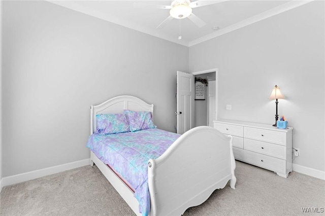 13880 Glenview Dr, Northport, AL 35475 - bedroom featuring light carpet, baseboards, and ceiling fan