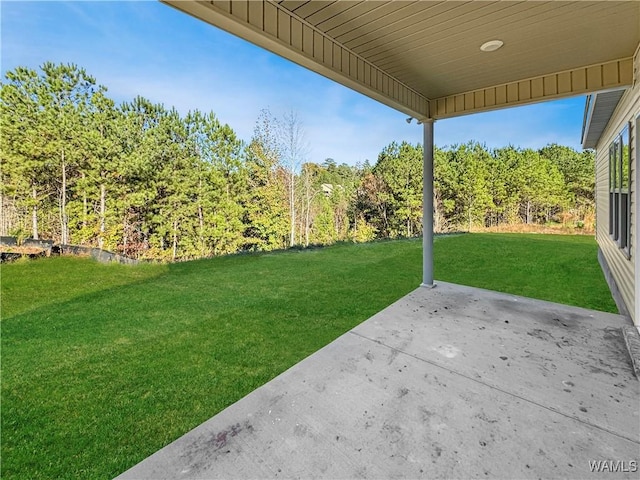 view of yard with a patio area