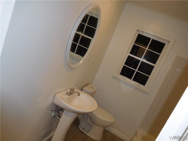 bathroom featuring toilet and sink