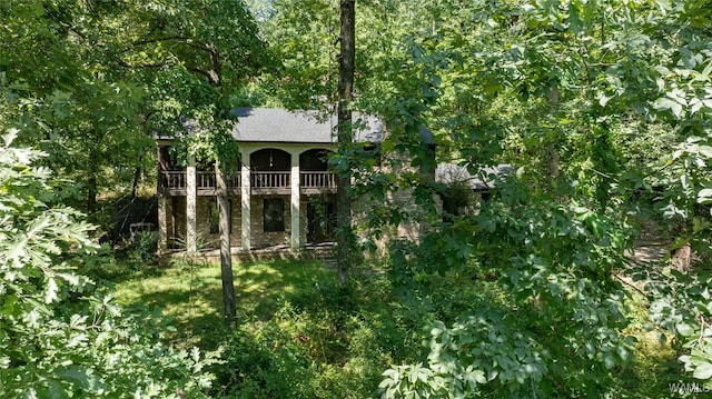 exterior space with a balcony