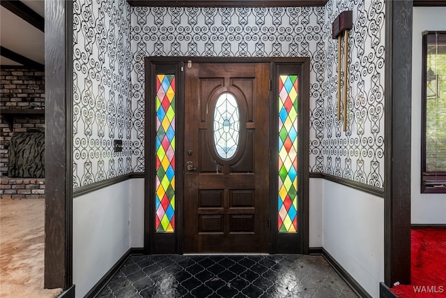 entryway with ornamental molding