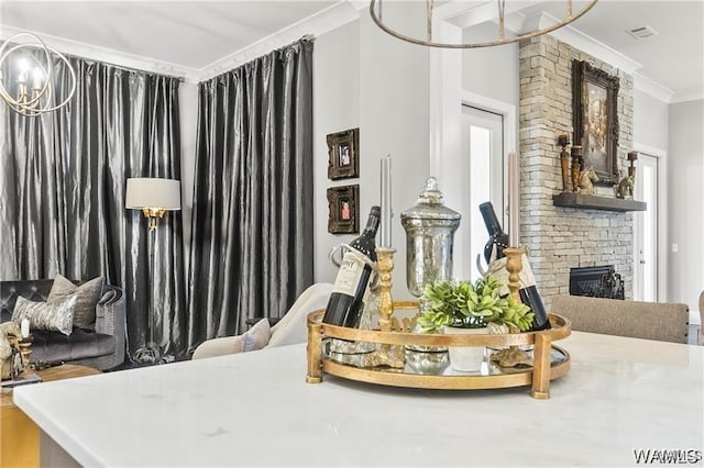 6020 Carleton Park Cir, Tuscaloosa, AL 35406 - detailed view of ornamental molding and a fireplace