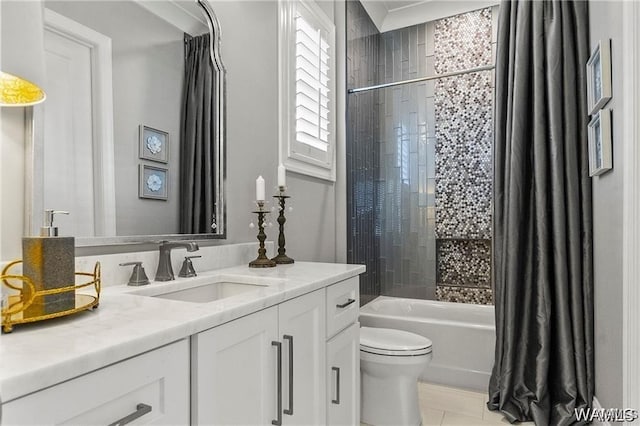 6020 Carleton Park Cir, Tuscaloosa, AL 35406 - full bath with vanity, shower / bathtub combination with curtain, and tile patterned flooring