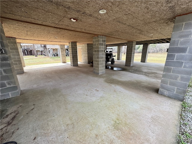 view of garage