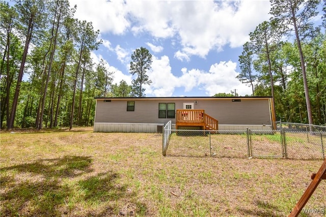 14371 Paul Mills Rd, Buhl, AL 35446 - view of front of property with a wooden deck and a gate