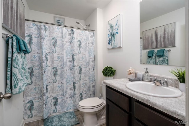 11621 Cedar Glades Dr, Vance, AL 35490 - full bathroom with vanity, toilet, and curtained shower