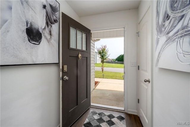 11621 Cedar Glades Dr, Vance, AL 35490 - entrance foyer with dark wood-style floors and baseboards