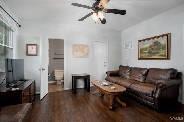 5324 Northwood Lake Dr W, Northport, AL 35473 - living area with dark wood finished floors and ceiling fan