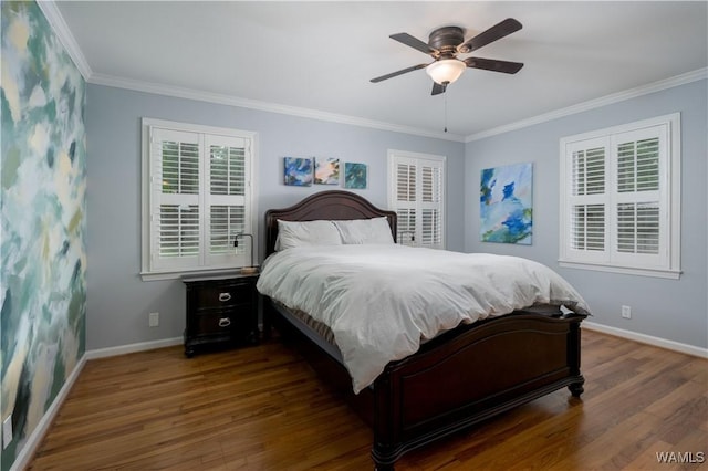 5324 Northwood Lake Dr W, Northport, AL 35473 - bedroom featuring crown molding, wood finished floors, and ceiling fan
