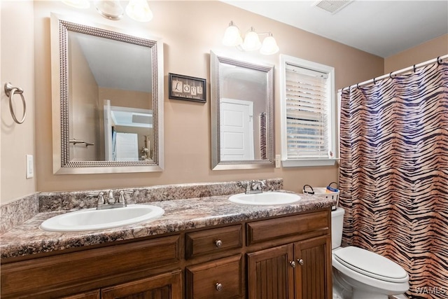 bathroom with vanity and toilet