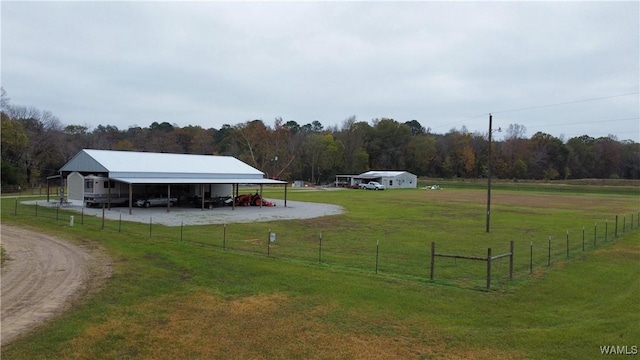 exterior space featuring a rural view