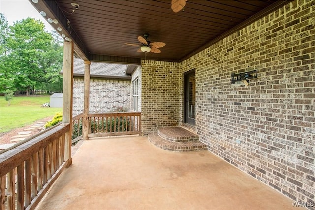 10998 Sleepy Valley Rd, Northport, AL 35475 - view of patio / terrace featuring a ceiling fan