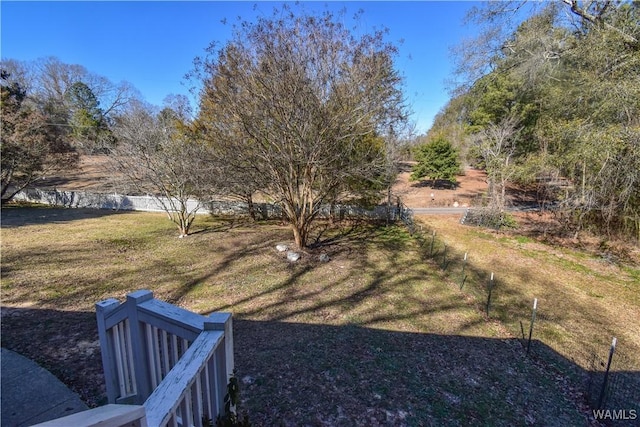 view of yard with fence