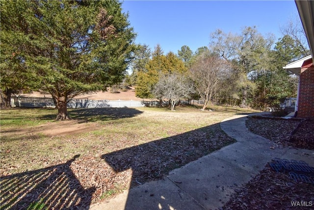 view of yard with fence