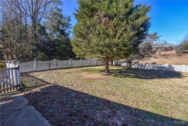 view of yard featuring fence